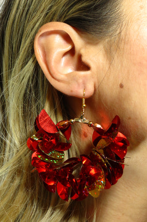 Like all our earrings they are handmade & Eco-friendly - made from recycled sequins, paired with Non-toxic earring hooks they will bring a glamorous spark in your life, with unique form and colours, exceptionally light and you can wear it to any outfit.