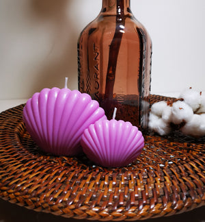 soy wax shell candle duo | handmade candles | decorative candle