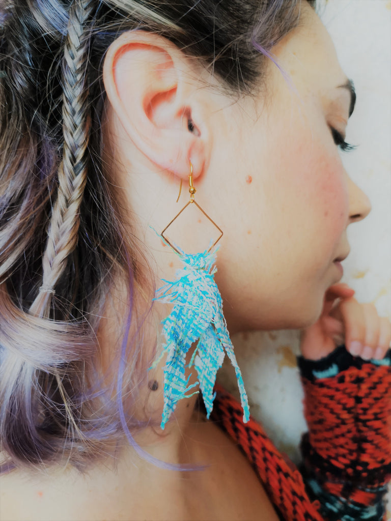 Beyond Label - Eco-friendly recycled Bugs earrings are made from recycled fabric scraps, Non-toxic Earring Hooks, Nickel-free and lead-free metal alloy. Lovely gift purchase idea for all planet lovers.
